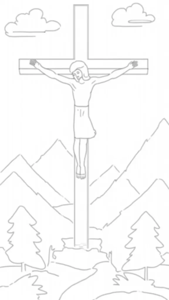 jesus crucified coloring page